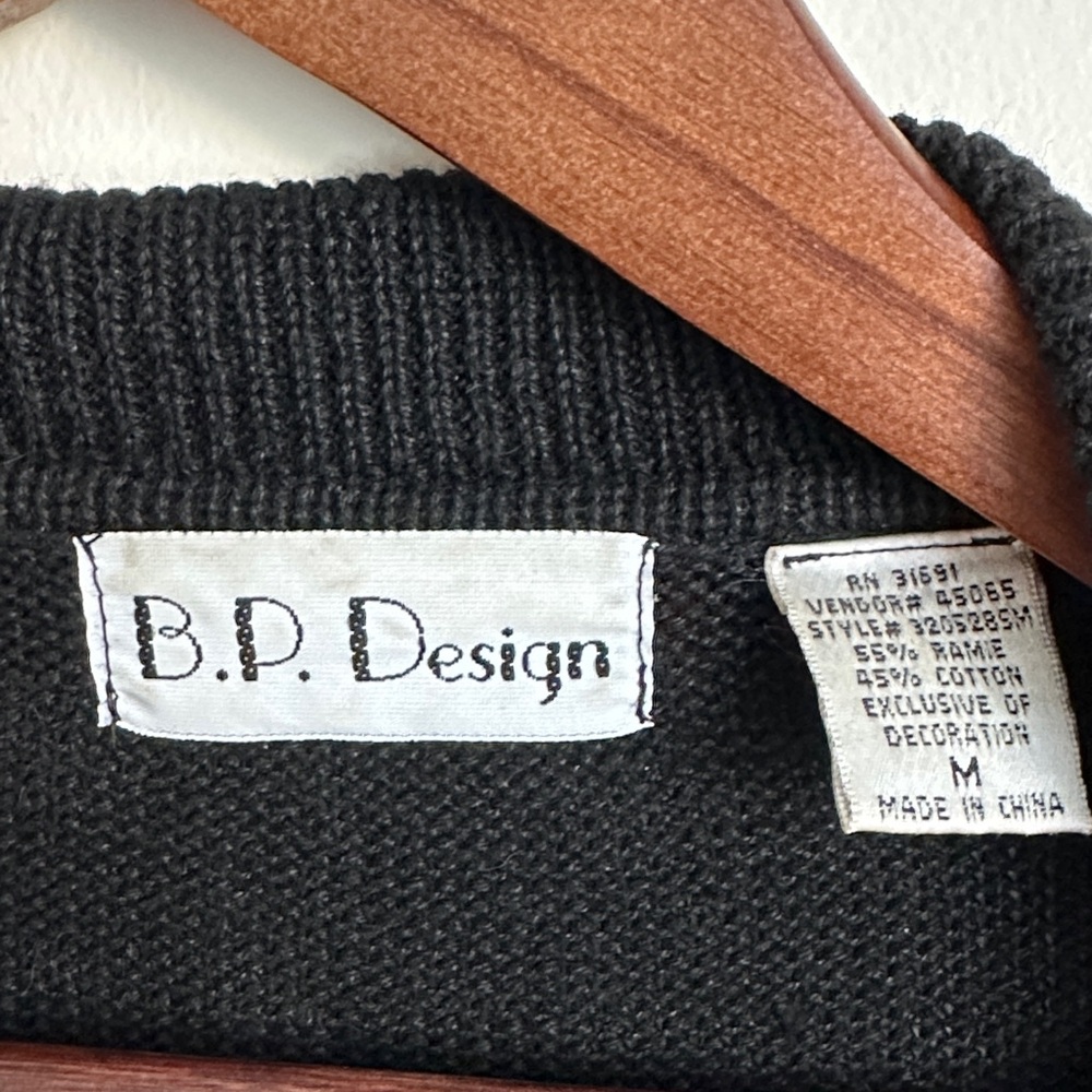 BP Design Vintage Black Knit Christmas Nutcracker Ornament Cardigan - Picture 2 of 8